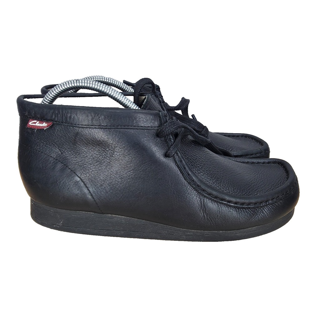 Clarks Stinson Hi Chukka Boots Mens 8 Black Leather Crepe Sole 15522